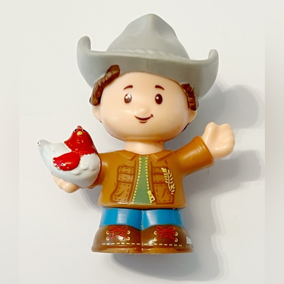 Fisher Price Little People Lot of 6 Figures Farm Animals And Construction People - Picture 2 of 5